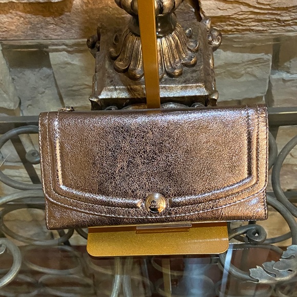 Coach Metallic Bronze Women's Wallet - Picture 1 of 9